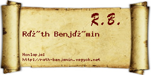 Ráth Benjámin névjegykártya