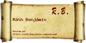 Ráth Benjámin névjegykártya